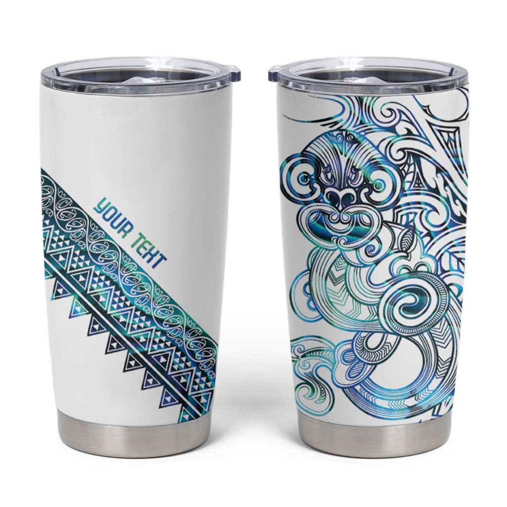 Kahui Whetu Paua shell Kowhaiwhai Taniko Personalised Tumbler Cup Taniwha Maori Tribal Style