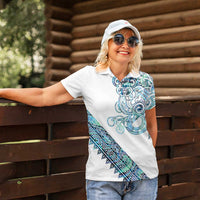 Kahui Whetu Paua shell Kowhaiwhai Taniko Personalised Women Polo Shirt Taniwha Maori Tribal Style