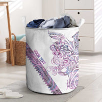 Mawhero Paua shell Kowhaiwhai Taniko Personalised Laundry Basket Taniwha Maori Tribal Style LT9 Pink - Polynesian Pride