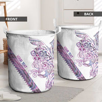 Mawhero Paua shell Kowhaiwhai Taniko Personalised Laundry Basket Taniwha Maori Tribal Style LT9 - Polynesian Pride