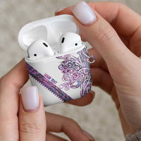 Mawhero Paua shell Kowhaiwhai Taniko Personalised AirPods Case Taniwha Maori Tribal Style