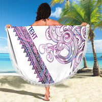 Mawhero Paua shell Kowhaiwhai Taniko Personalised Beach Blanket Taniwha Maori Tribal Style LT9 - Polynesian Pride
