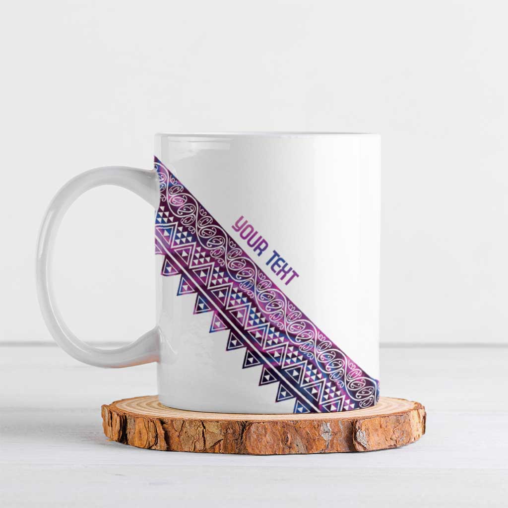 Mawhero Paua shell Kowhaiwhai Taniko Personalised Ceramic Mug Taniwha Maori Tribal Style LT9 Pink - Polynesian Pride