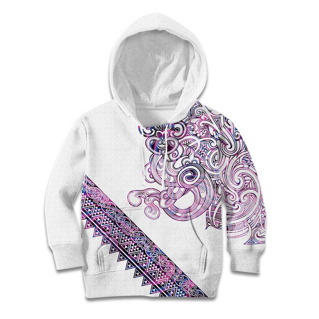 Mawhero Paua shell Kowhaiwhai Taniko Personalised Kid Hoodie Taniwha Maori Tribal Style