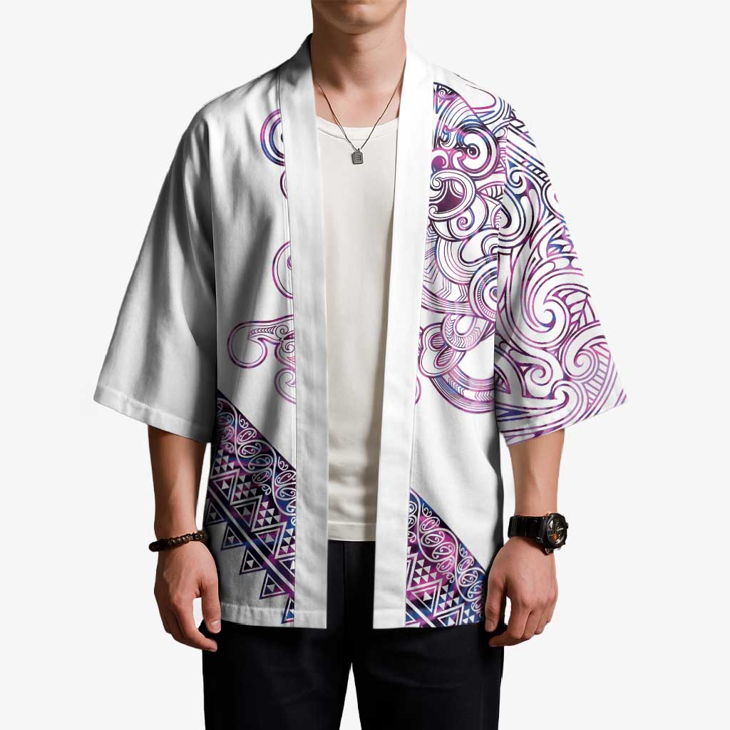 Mawhero Paua shell Kowhaiwhai Taniko Personalised Kimono Taniwha Maori Tribal Style LT9 - Polynesian Pride