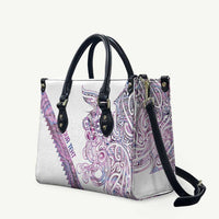 Mawhero Paua shell Kowhaiwhai Taniko Personalised Leather Bag Taniwha Maori Tribal Style