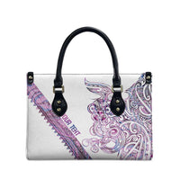 Mawhero Paua shell Kowhaiwhai Taniko Personalised Leather Bag Taniwha Maori Tribal Style