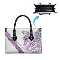 Mawhero Paua shell Kowhaiwhai Taniko Personalised Leather Bag Taniwha Maori Tribal Style