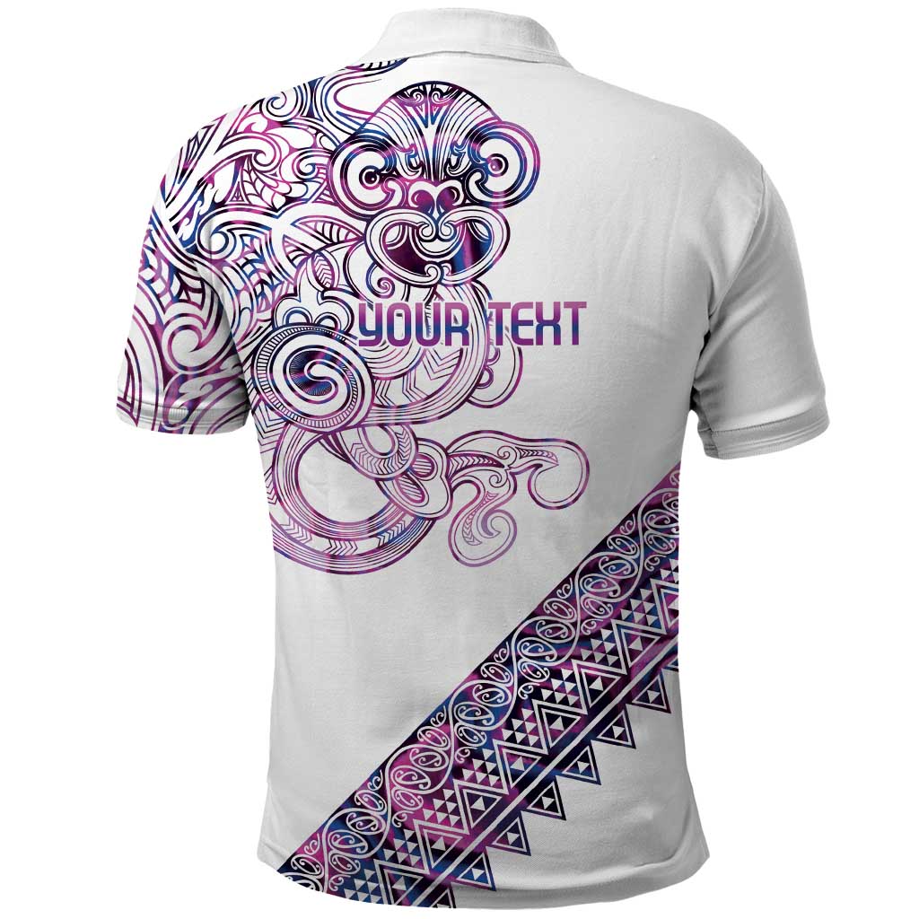Mawhero Paua shell Kowhaiwhai Taniko Personalised Polo Shirt Taniwha Maori Tribal Style