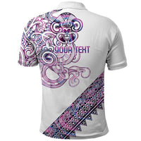 Mawhero Paua shell Kowhaiwhai Taniko Personalised Polo Shirt Taniwha Maori Tribal Style