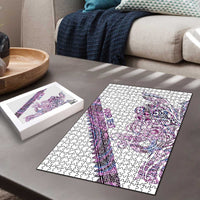 Mawhero Paua shell Kowhaiwhai Taniko Personalised Puzzle Taniwha Maori Tribal Style