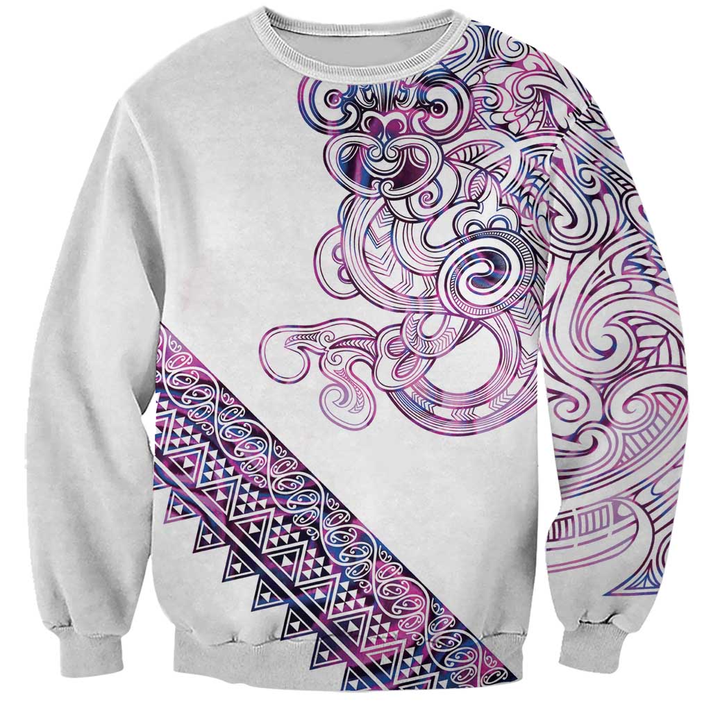 Mawhero Paua shell Kowhaiwhai Taniko Personalised Sweatshirt Taniwha Maori Tribal Style