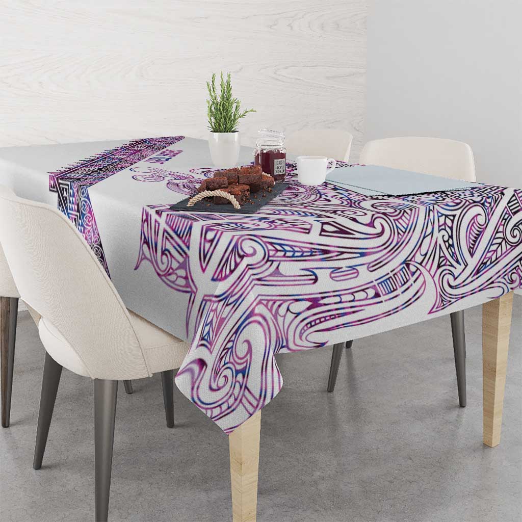 Mawhero Paua shell Kowhaiwhai Taniko Personalised Tablecloth Taniwha Maori Tribal Style LT9 - Polynesian Pride