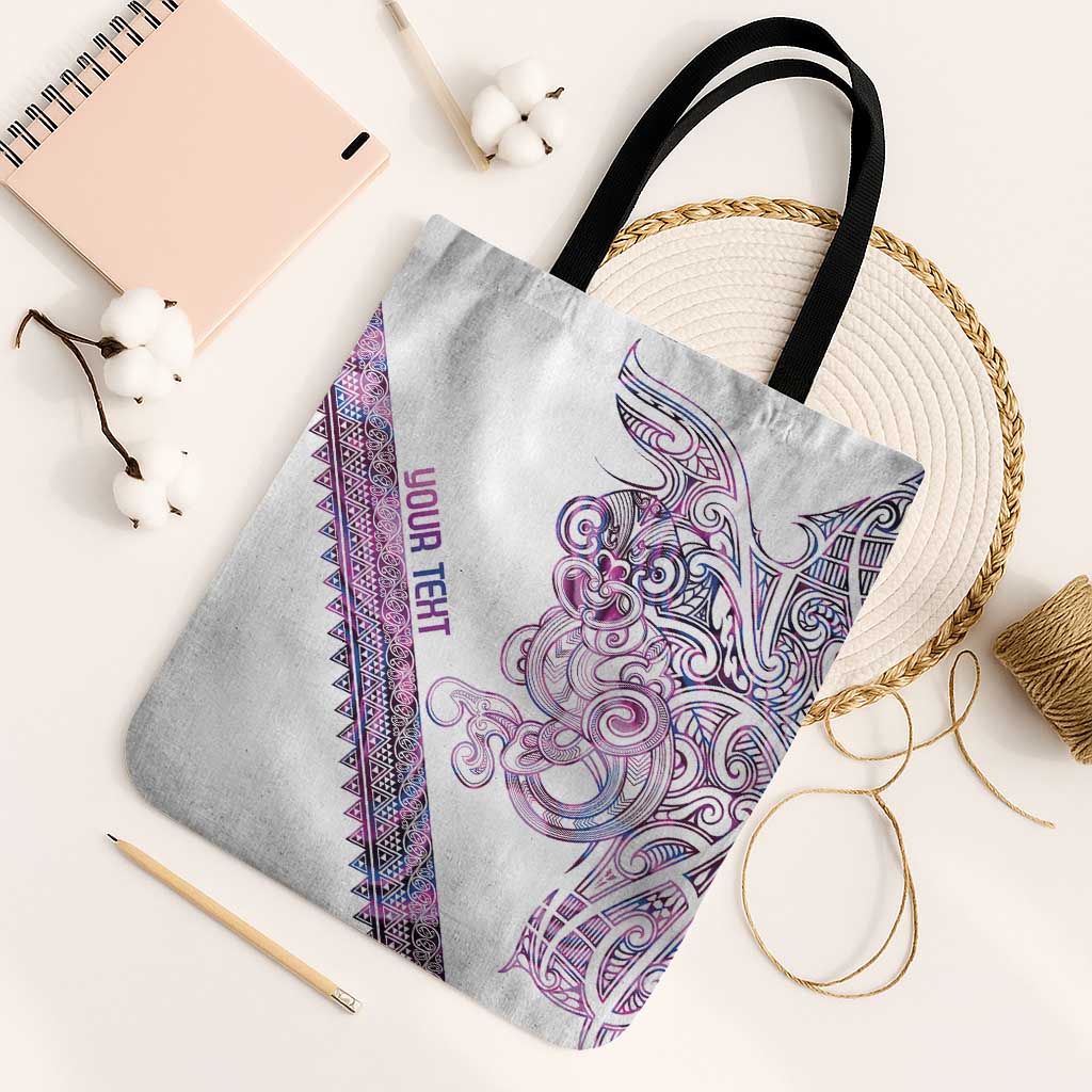 Mawhero Paua shell Kowhaiwhai Taniko Personalised Tote Bag Taniwha Maori Tribal Style