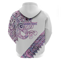 Mawhero Paua shell Kowhaiwhai Taniko Personalised Zip Hoodie Taniwha Maori Tribal Style
