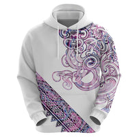 Mawhero Paua shell Kowhaiwhai Taniko Personalised Zip Hoodie Taniwha Maori Tribal Style