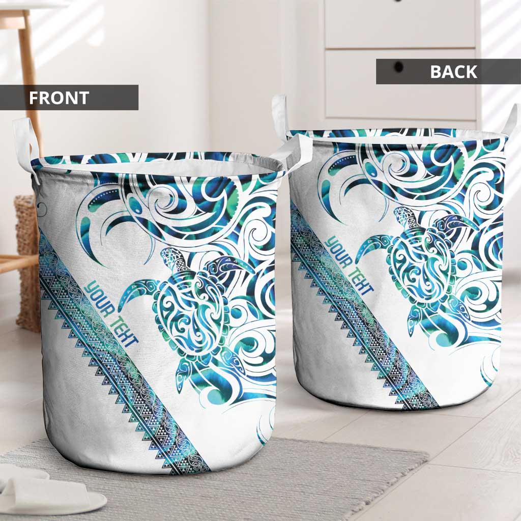 Kahui Whetu Paua shell Kowhaiwhai Taniko Personalised Laundry Basket Turtle Tattoo Maori Tribal Style LT9 - Polynesian Pride