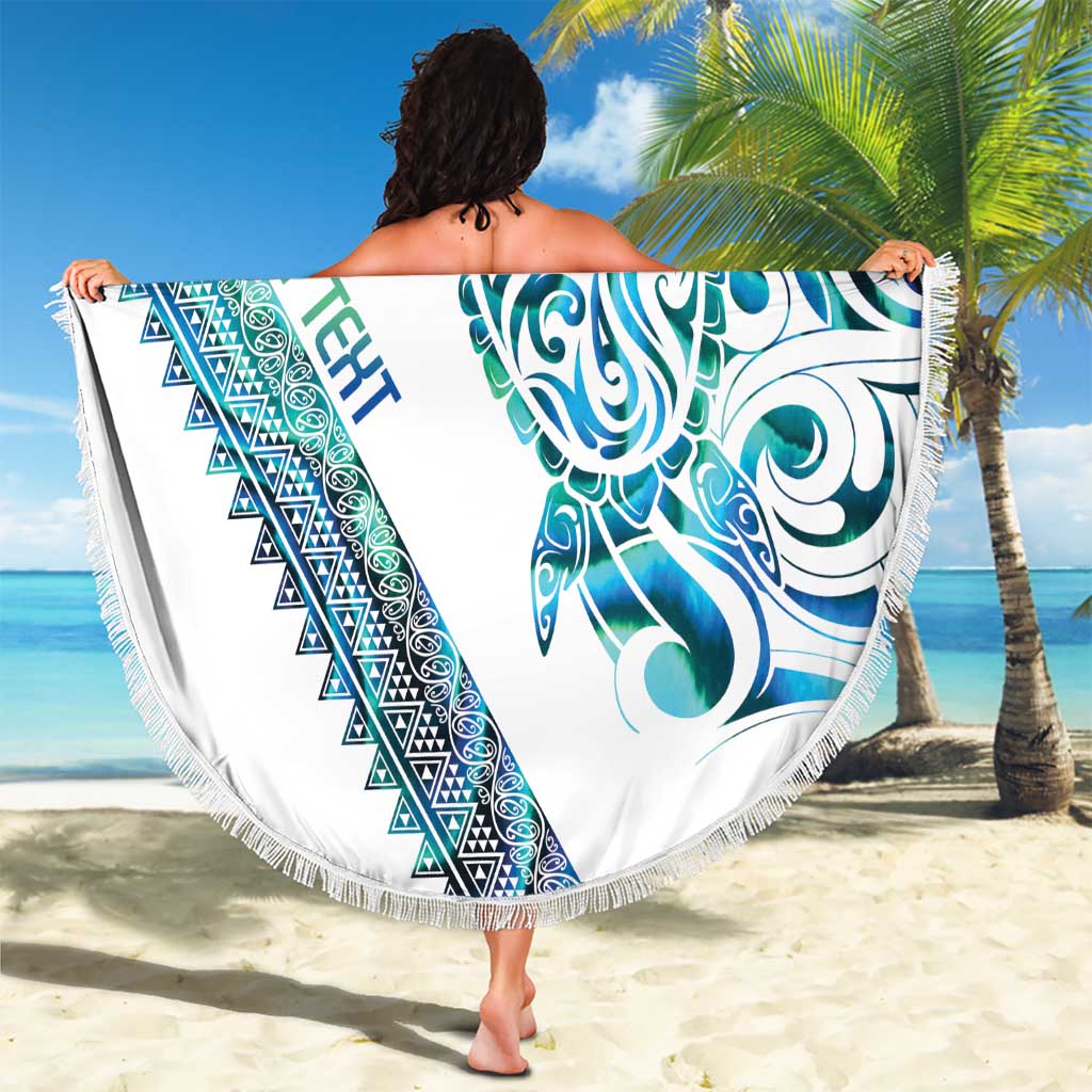 Kahui Whetu Paua shell Kowhaiwhai Taniko Personalised Beach Blanket Turtle Tattoo Maori Tribal Style LT9 - Polynesian Pride
