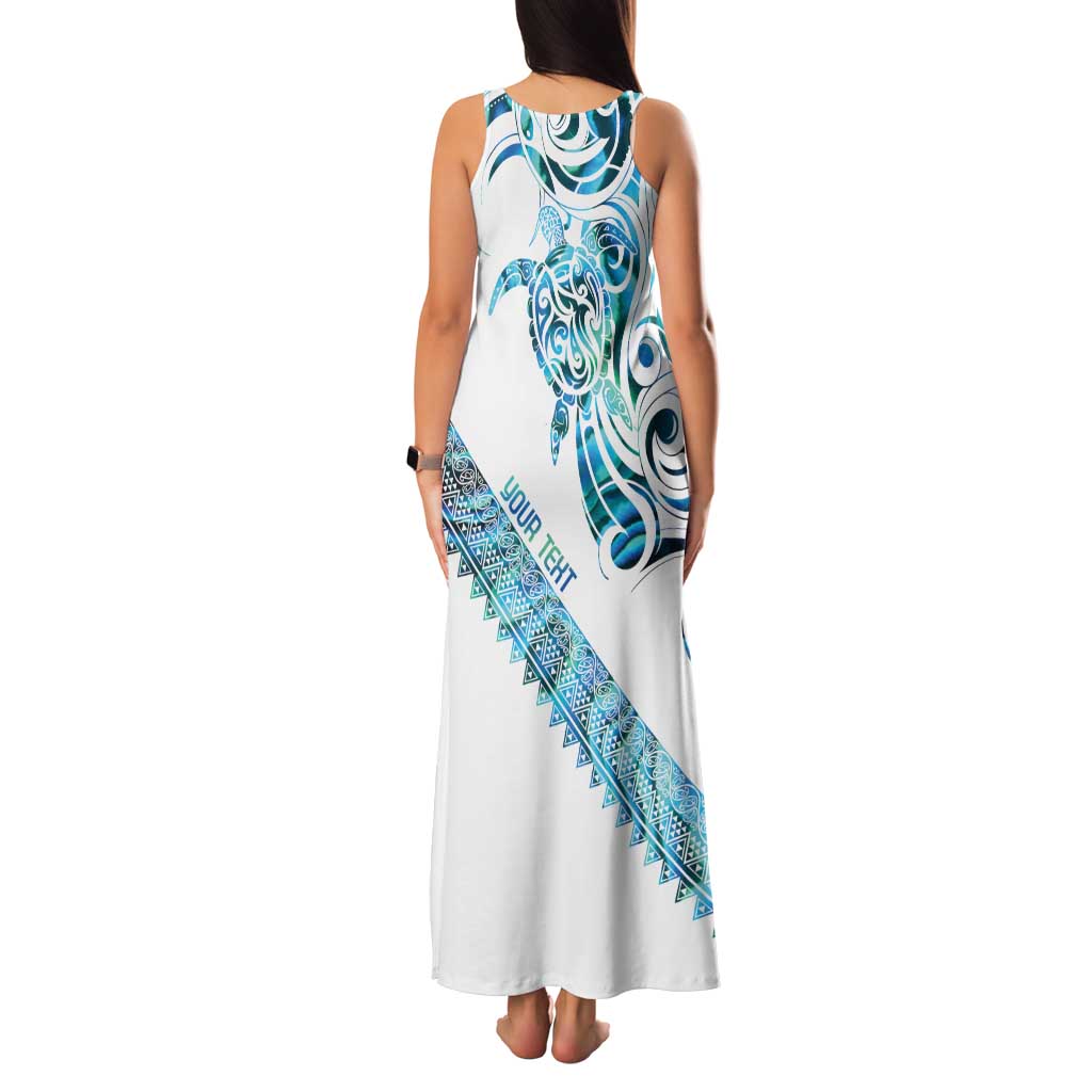 Kahui Whetu Paua shell Kowhaiwhai Taniko Personalised Family Matching Tank Maxi Dress and Hawaiian Shirt Turtle Tattoo Maori Tribal Style