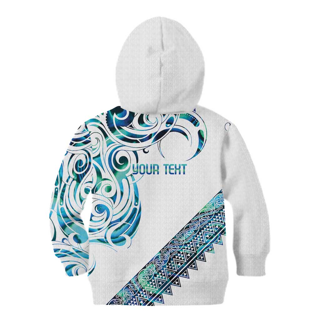 Kahui Whetu Paua shell Kowhaiwhai Taniko Personalised Kid Hoodie Turtle Tattoo Maori Tribal Style