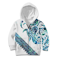 Kahui Whetu Paua shell Kowhaiwhai Taniko Personalised Kid Hoodie Turtle Tattoo Maori Tribal Style