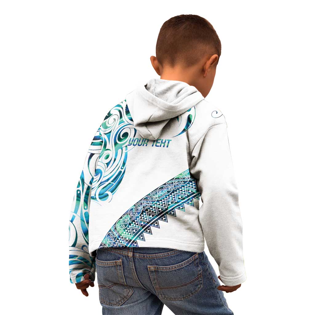 Kahui Whetu Paua shell Kowhaiwhai Taniko Personalised Kid Hoodie Turtle Tattoo Maori Tribal Style