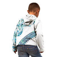 Kahui Whetu Paua shell Kowhaiwhai Taniko Personalised Kid Hoodie Turtle Tattoo Maori Tribal Style