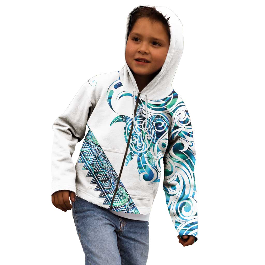 Kahui Whetu Paua shell Kowhaiwhai Taniko Personalised Kid Hoodie Turtle Tattoo Maori Tribal Style