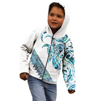 Kahui Whetu Paua shell Kowhaiwhai Taniko Personalised Kid Hoodie Turtle Tattoo Maori Tribal Style