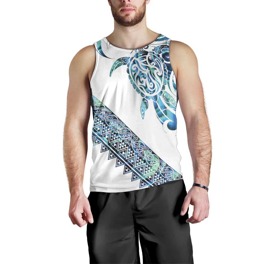 Kahui Whetu Paua shell Kowhaiwhai Taniko Personalised Men Tank Top Turtle Tattoo Maori Tribal Style