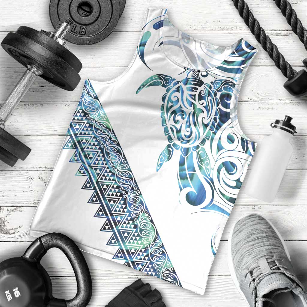 Kahui Whetu Paua shell Kowhaiwhai Taniko Personalised Men Tank Top Turtle Tattoo Maori Tribal Style