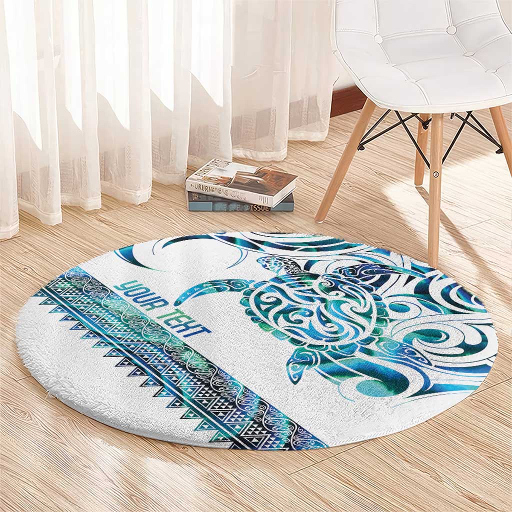 Kahui Whetu Paua shell Kowhaiwhai Taniko Personalised Round Carpet Turtle Tattoo Maori Tribal Style