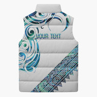 Kahui Whetu Paua shell Kowhaiwhai Taniko Personalised Sleeveless Puffer Jacket Turtle Tattoo Maori Tribal Style LT9 - Polynesian Pride