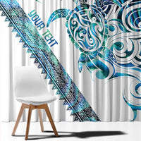 Kahui Whetu Paua shell Kowhaiwhai Taniko Personalised Window Curtain Turtle Tattoo Maori Tribal Style LT9 - Polynesian Pride