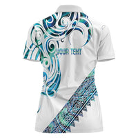 Kahui Whetu Paua shell Kowhaiwhai Taniko Personalised Women Polo Shirt Turtle Tattoo Maori Tribal Style
