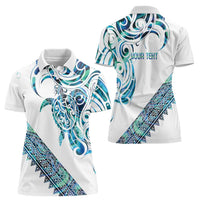 Kahui Whetu Paua shell Kowhaiwhai Taniko Personalised Women Polo Shirt Turtle Tattoo Maori Tribal Style
