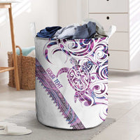 Mawhero Paua shell Kowhaiwhai Taniko Personalised Laundry Basket Turtle Tattoo Maori Tribal Style LT9 Pink - Polynesian Pride