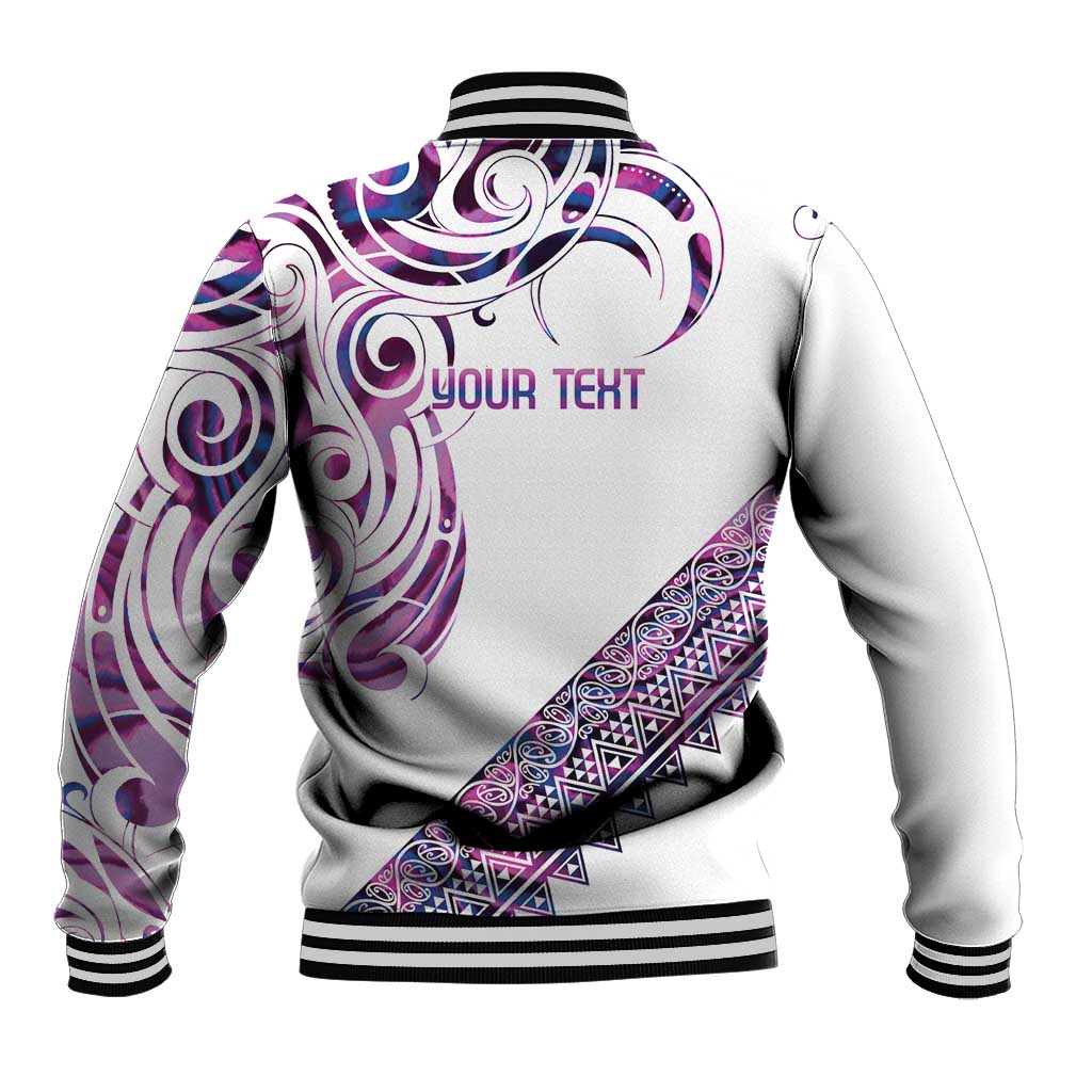 Mawhero Paua shell Kowhaiwhai Taniko Personalised Baseball Jacket Turtle Tattoo Maori Tribal Style LT9 - Polynesian Pride