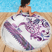 Mawhero Paua shell Kowhaiwhai Taniko Personalised Beach Blanket Turtle Tattoo Maori Tribal Style LT9 - Polynesian Pride