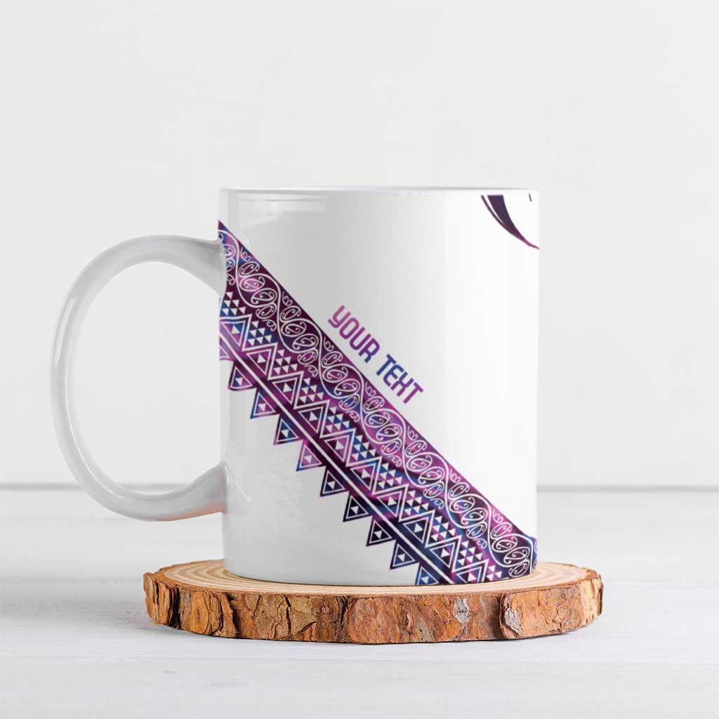 Mawhero Paua shell Kowhaiwhai Taniko Personalised Ceramic Mug Turtle Tattoo Maori Tribal Style