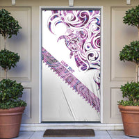 Mawhero Paua shell Kowhaiwhai Taniko Personalised Door Cover Turtle Tattoo Maori Tribal Style