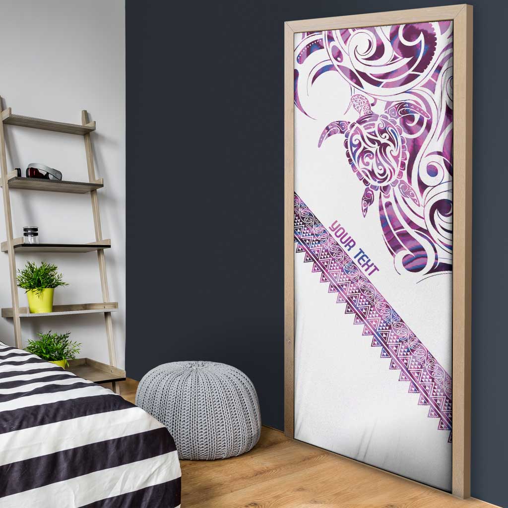 Mawhero Paua shell Kowhaiwhai Taniko Personalised Door Cover Turtle Tattoo Maori Tribal Style