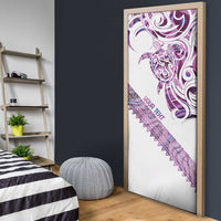 Mawhero Paua shell Kowhaiwhai Taniko Personalised Door Cover Turtle Tattoo Maori Tribal Style