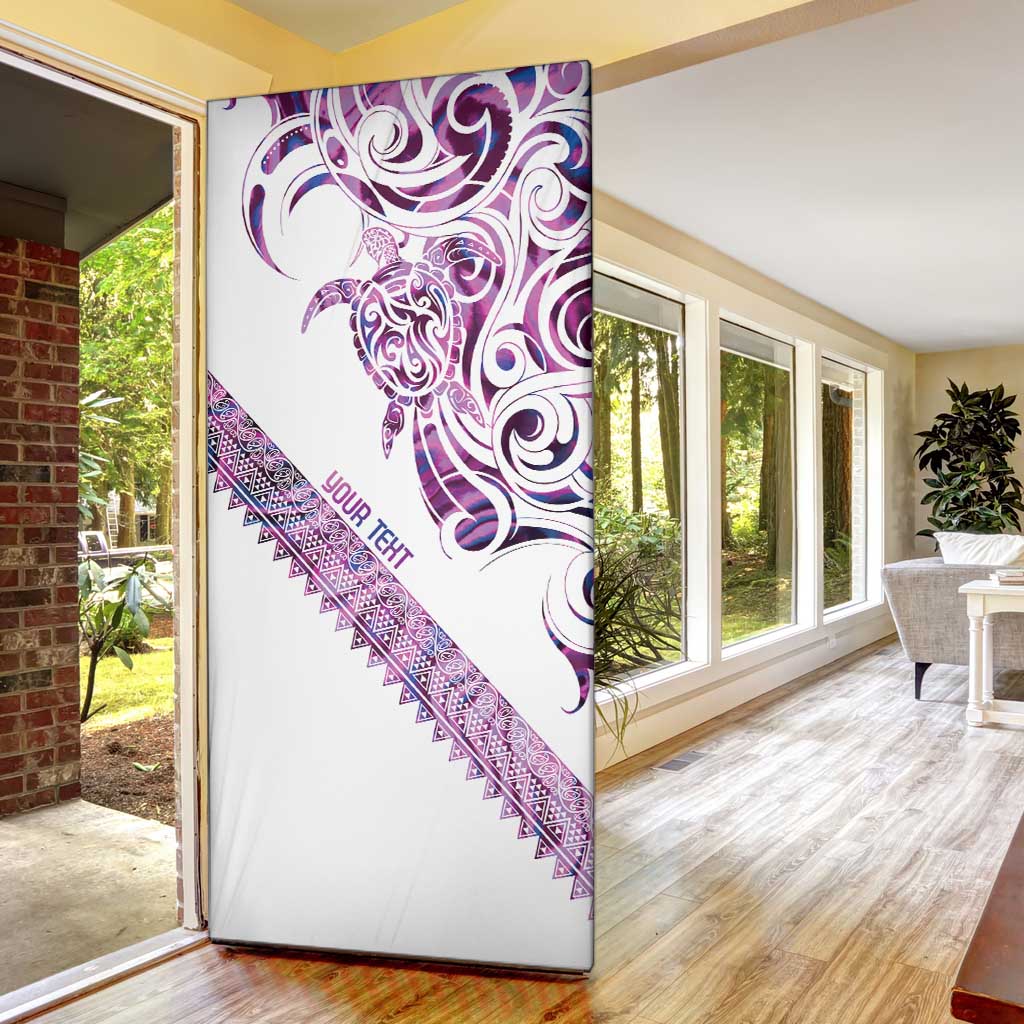 Mawhero Paua shell Kowhaiwhai Taniko Personalised Door Cover Turtle Tattoo Maori Tribal Style