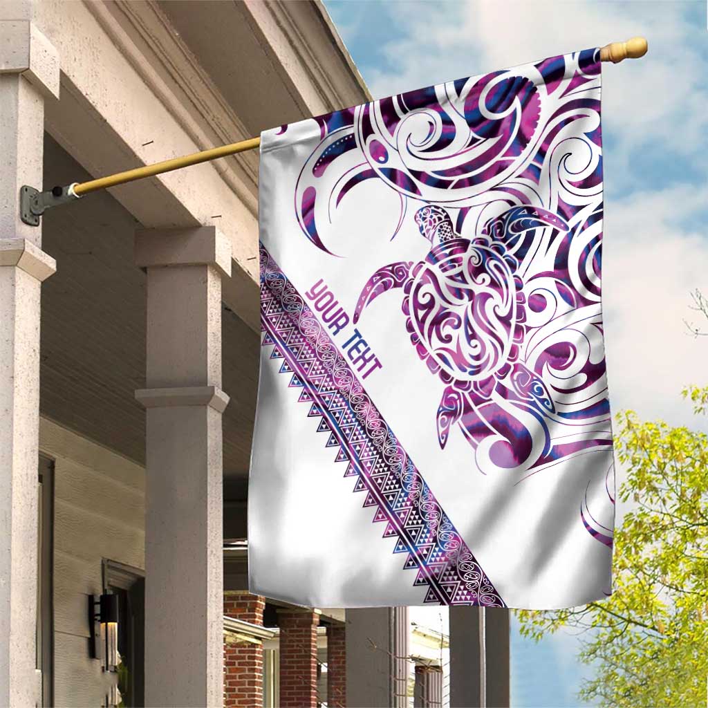 Mawhero Paua shell Kowhaiwhai Taniko Personalised Garden Flag Turtle Tattoo Maori Tribal Style