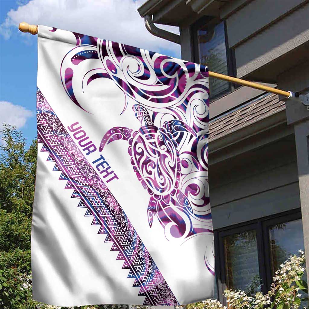 Mawhero Paua shell Kowhaiwhai Taniko Personalised Garden Flag Turtle Tattoo Maori Tribal Style