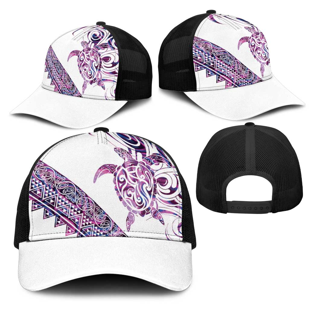 Mawhero Paua shell Kowhaiwhai Taniko Mesh Trucker Cap Turtle Tattoo Maori Tribal Style LT9 - Polynesian Pride