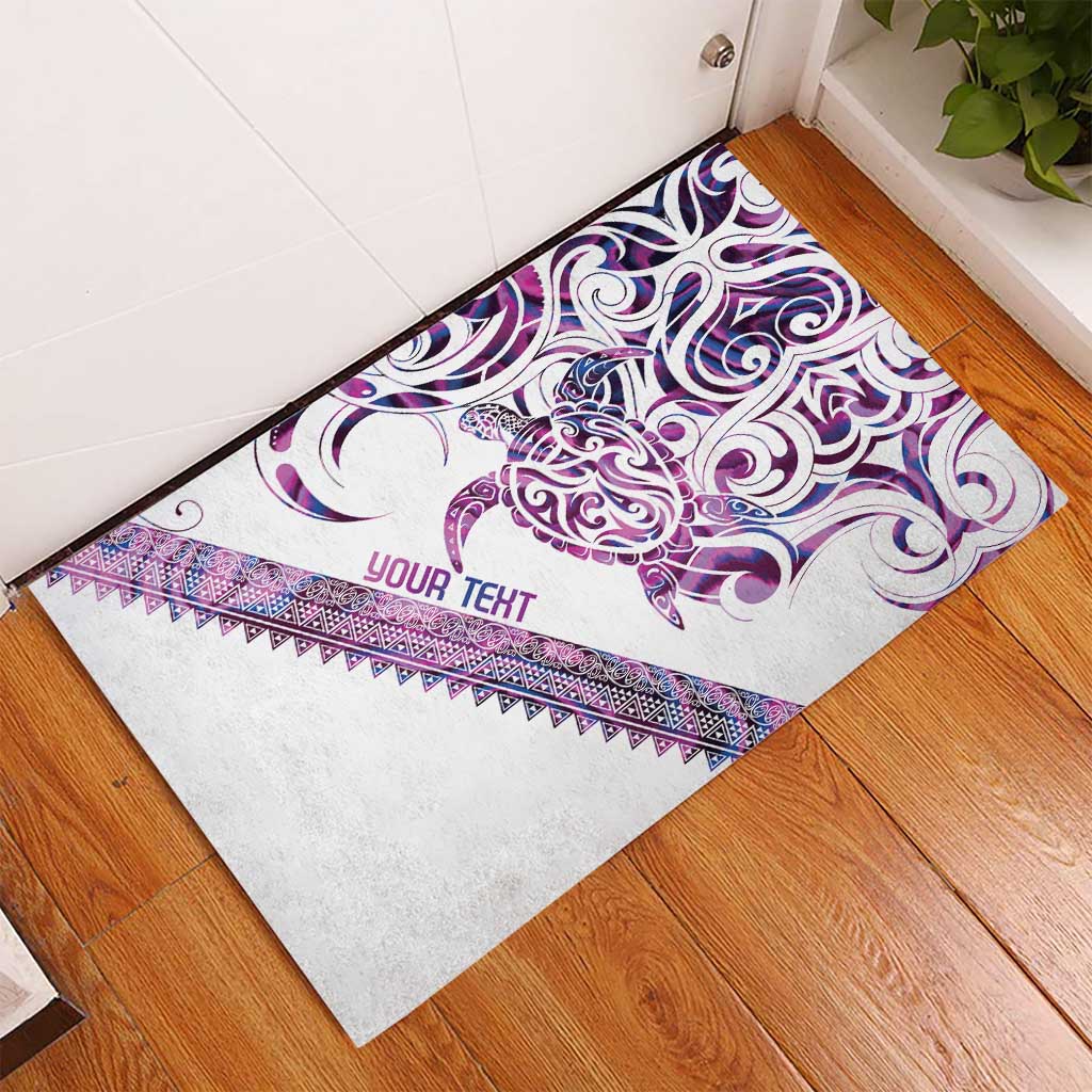 Mawhero Paua shell Kowhaiwhai Taniko Personalised Rubber Doormat Turtle Tattoo Maori Tribal Style LT9 - Polynesian Pride
