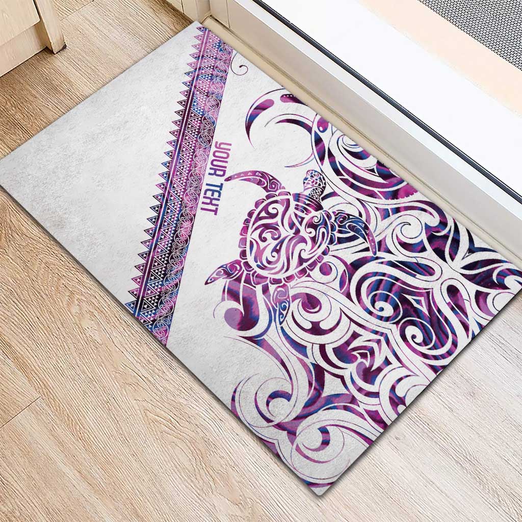 Mawhero Paua shell Kowhaiwhai Taniko Personalised Rubber Doormat Turtle Tattoo Maori Tribal Style LT9 - Polynesian Pride