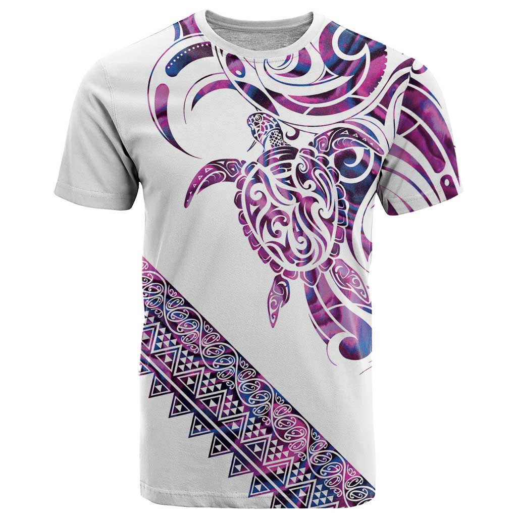 Mawhero Paua shell Kowhaiwhai Taniko Personalised T Shirt Turtle Tattoo Maori Tribal Style
